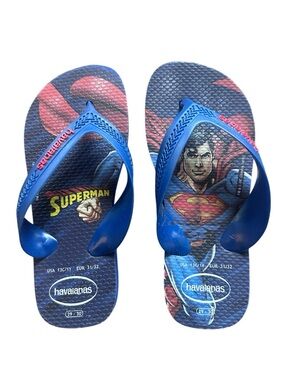 Havaianas Superman Blue Graphic Flip Flops DC Comics Youth 13C/1Y EU 31/32